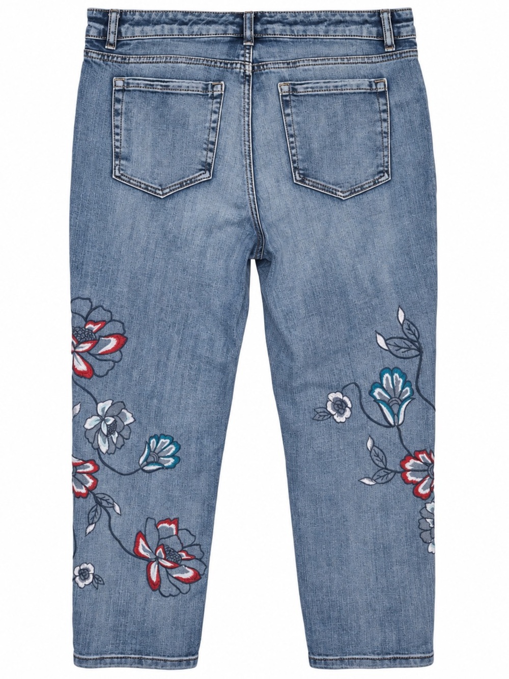 Style & Co Boyfriend Embroidered Straight-Leg Women's Jeans - Blue Sz 12 - Picture 3 of 5